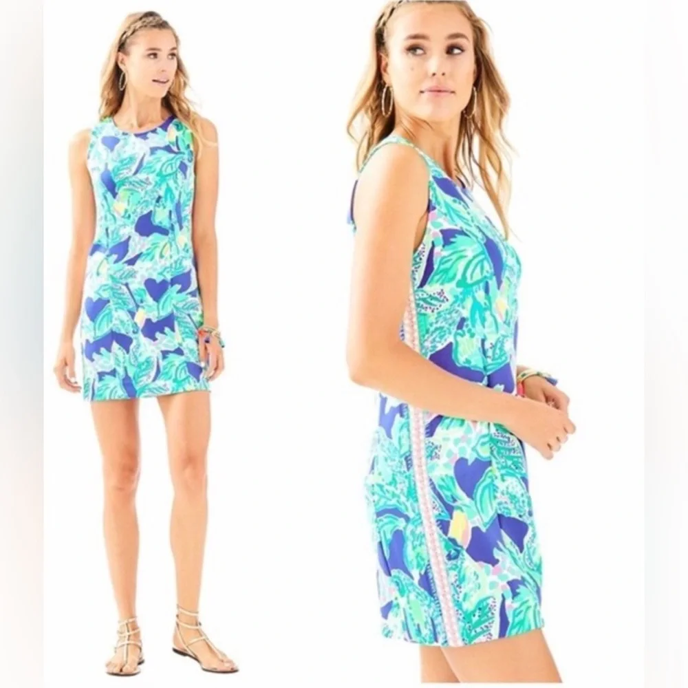 Lilly Pulitzer Mila Knit Shift in Wake Up Call Print New Size L - Picture 1 of 13